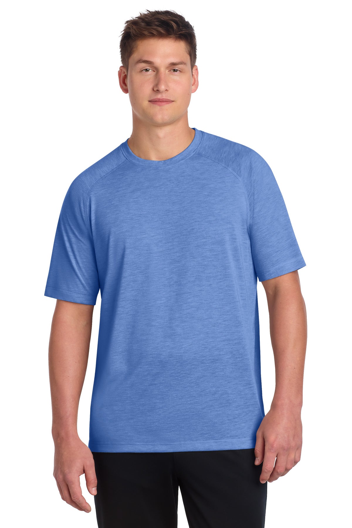 Sport-Tek PosiCharge Tri-Blend Wicking Raglan Tee ST400 True Royal Heather