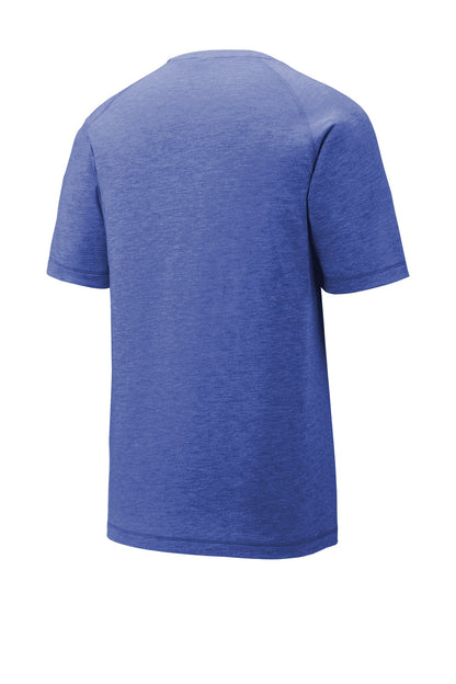 Sport-Tek  PosiCharge  Tri-Blend Wicking Raglan Tee. ST400 True Royal Heather