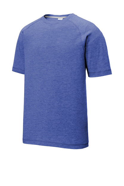 Sport-Tek  PosiCharge  Tri-Blend Wicking Raglan Tee. ST400 True Royal Heather