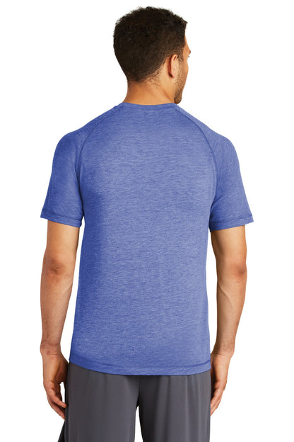 Sport-Tek  PosiCharge  Tri-Blend Wicking Raglan Tee. ST400 True Royal Heather