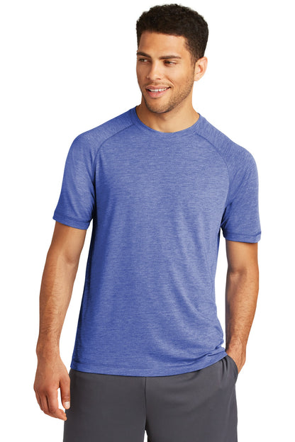 Sport-Tek  PosiCharge  Tri-Blend Wicking Raglan Tee. ST400 True Royal Heather