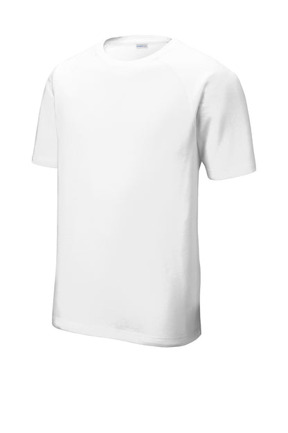 Sport-Tek  PosiCharge  Tri-Blend Wicking Raglan Tee. ST400 White Triad Solid