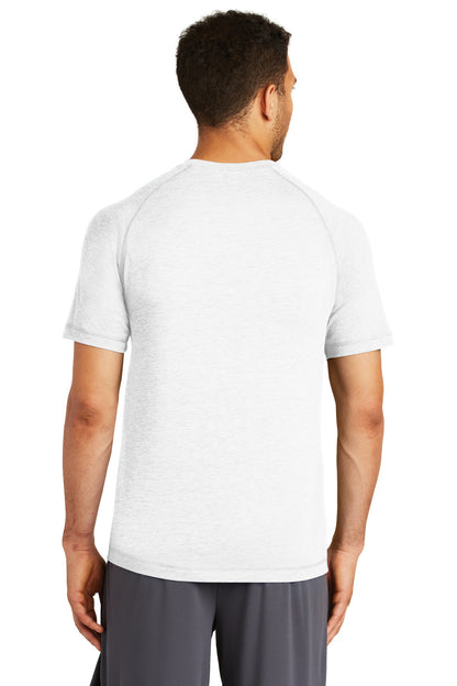 Sport-Tek  PosiCharge  Tri-Blend Wicking Raglan Tee. ST400 White Triad Solid