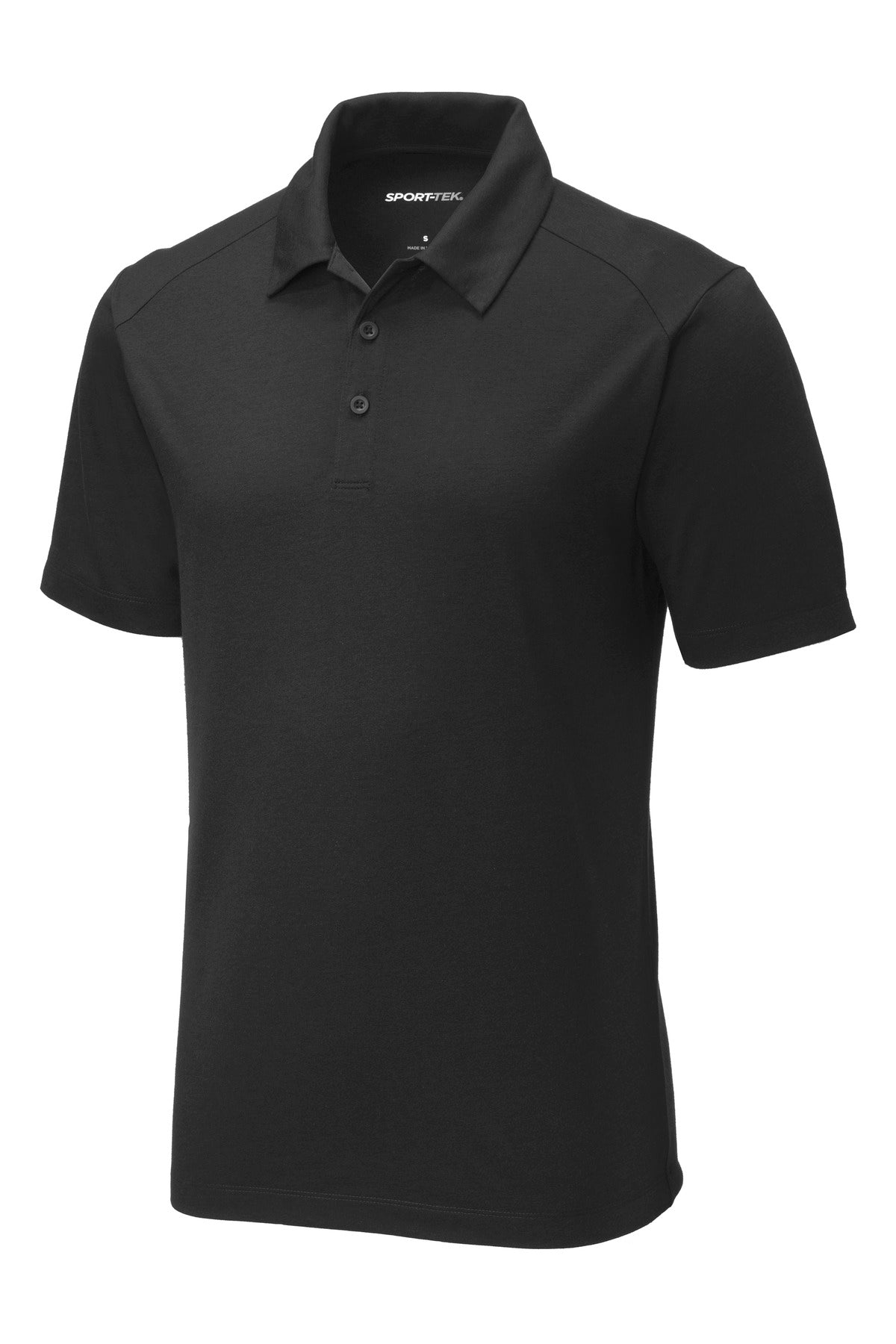 Sport-Tek  PosiCharge  Tri-Blend Wicking Polo. ST405 Black Triad Solid