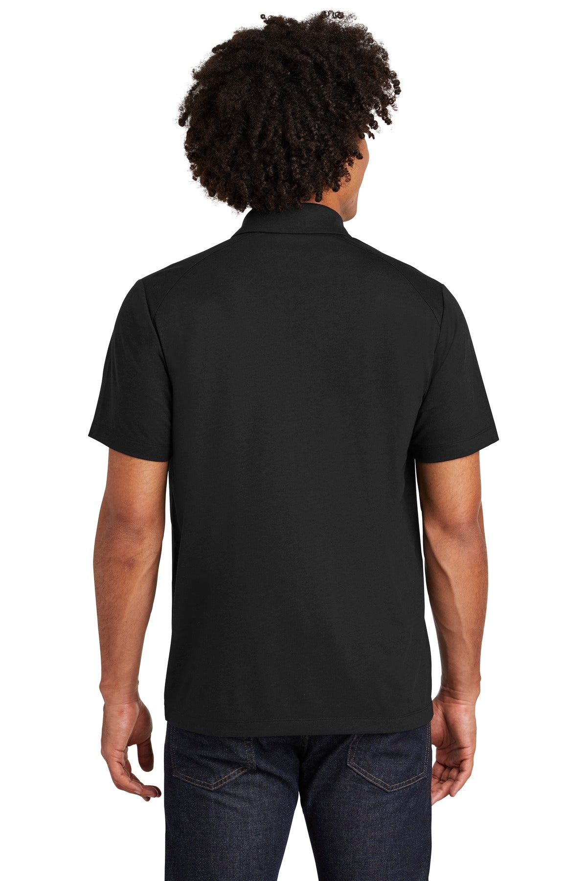 Sport-Tek  PosiCharge  Tri-Blend Wicking Polo. ST405 Black Triad Solid
