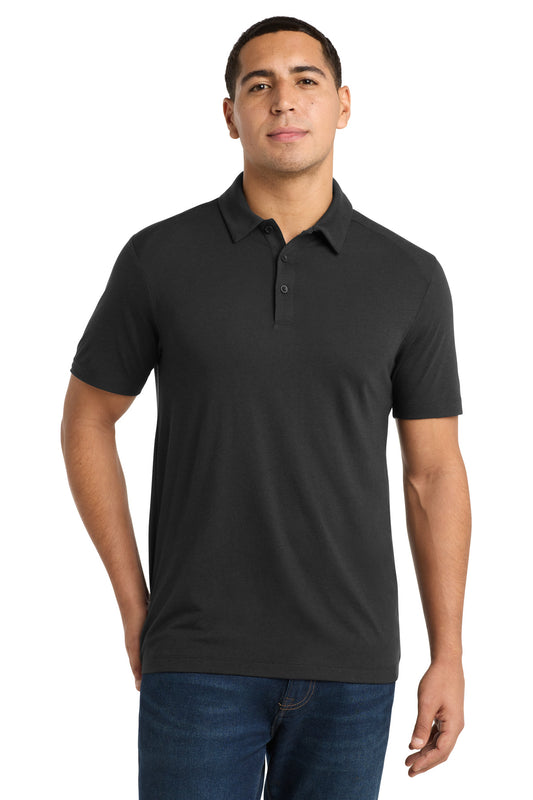 Sport-Tek PosiCharge Tri-Blend Wicking Polo ST405 Black Triad Solid