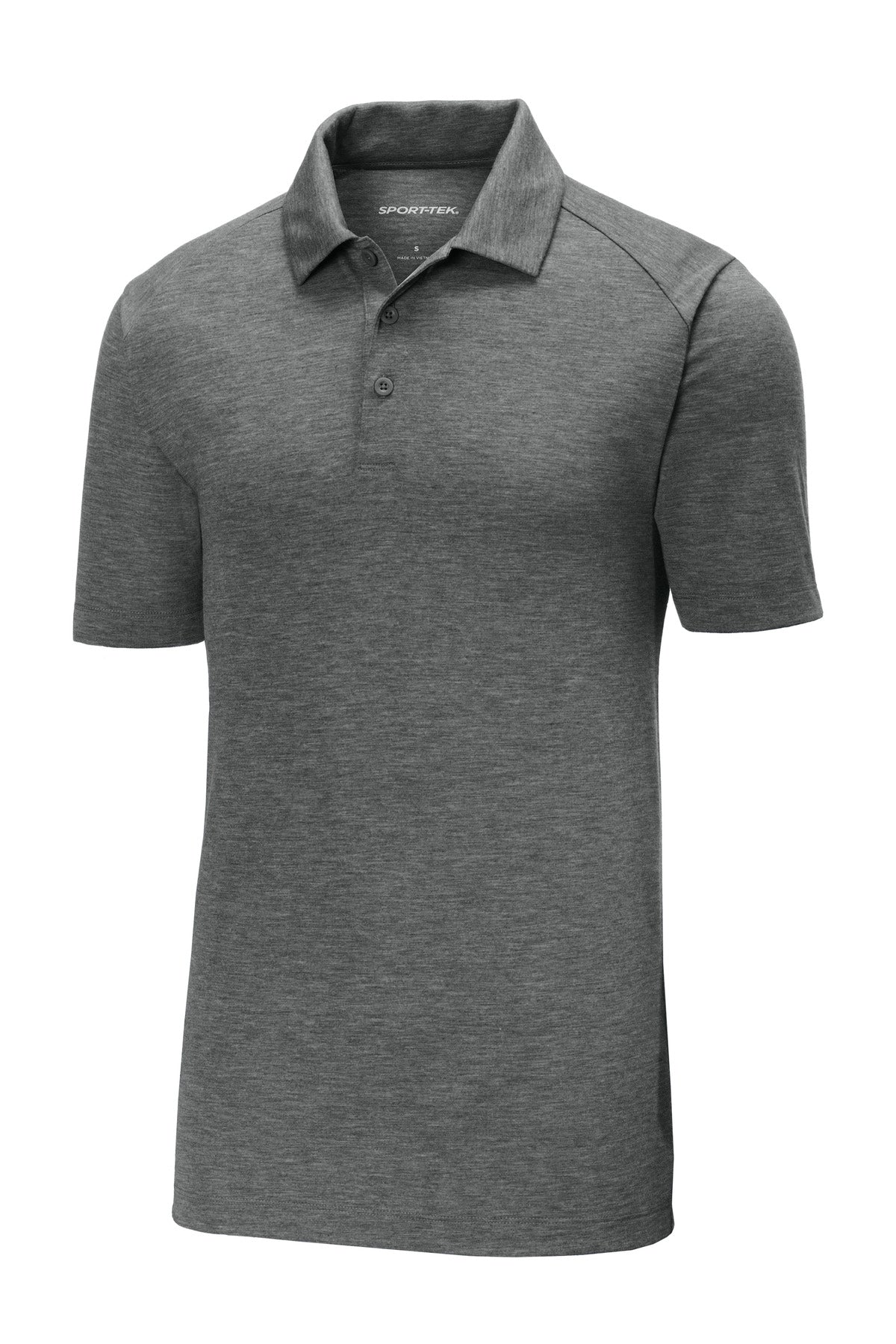 Sport-Tek  PosiCharge  Tri-Blend Wicking Polo. ST405 Dark Grey Heather