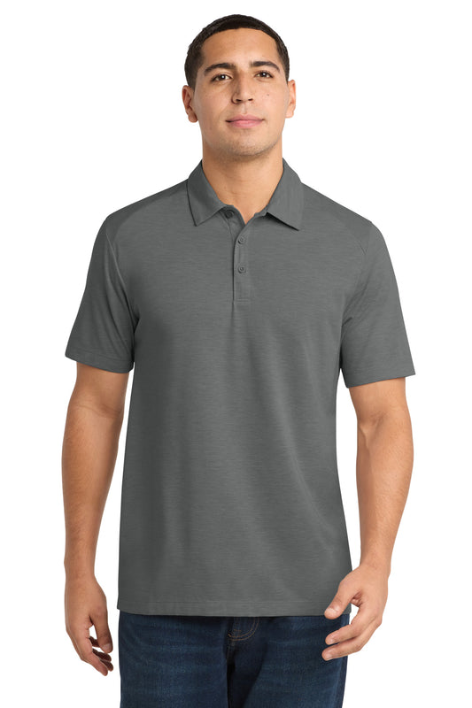 Sport-Tek PosiCharge Tri-Blend Wicking Polo ST405 Dark Grey Heather