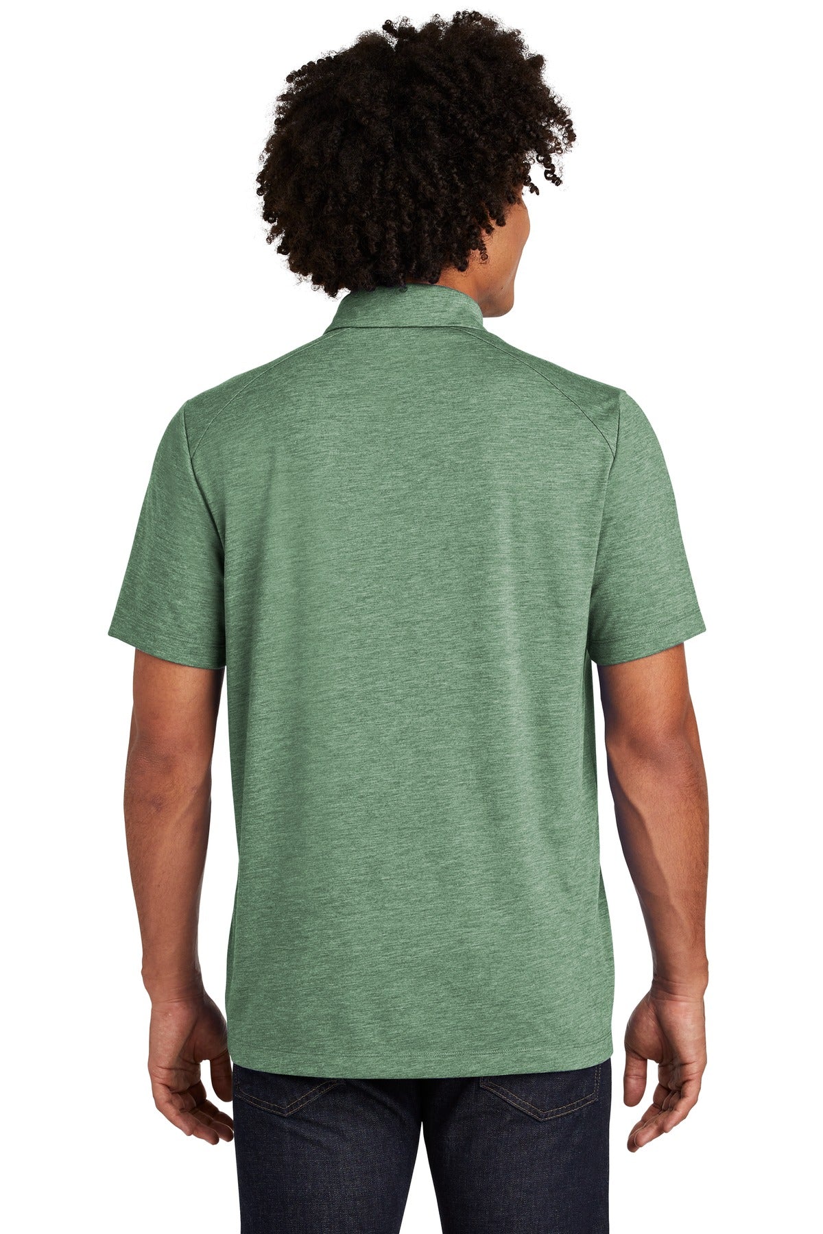 Sport-Tek  PosiCharge  Tri-Blend Wicking Polo. ST405 Forest Green Heather