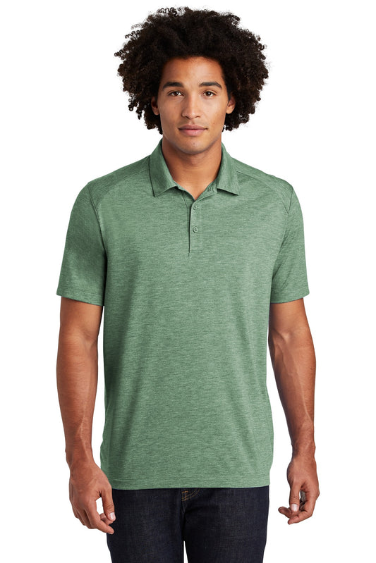 Sport-Tek  PosiCharge  Tri-Blend Wicking Polo. ST405 Forest Green Heather