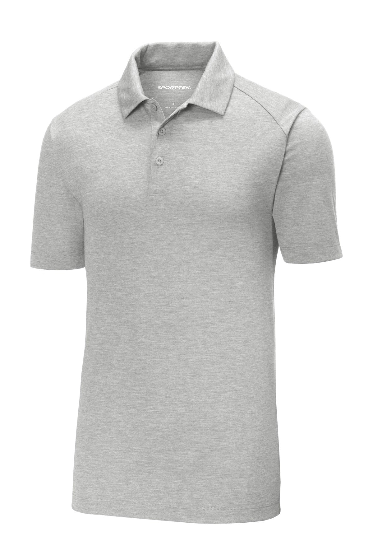 Sport-Tek  PosiCharge  Tri-Blend Wicking Polo. ST405 Light Grey Heather