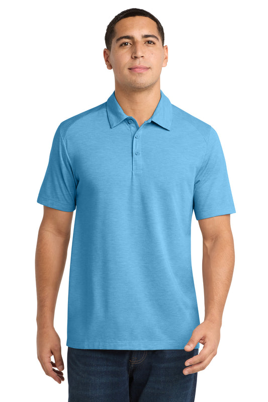 Sport-Tek PosiCharge Tri-Blend Wicking Polo ST405 Pond Blue Heather