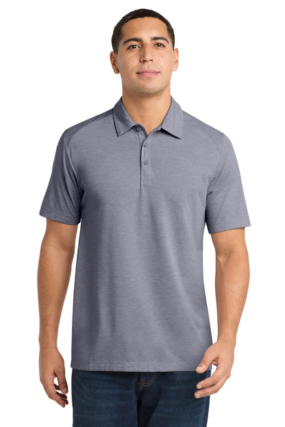 Sport-Tek PosiCharge Tri-Blend Wicking Polo ST405 True Navy Heather