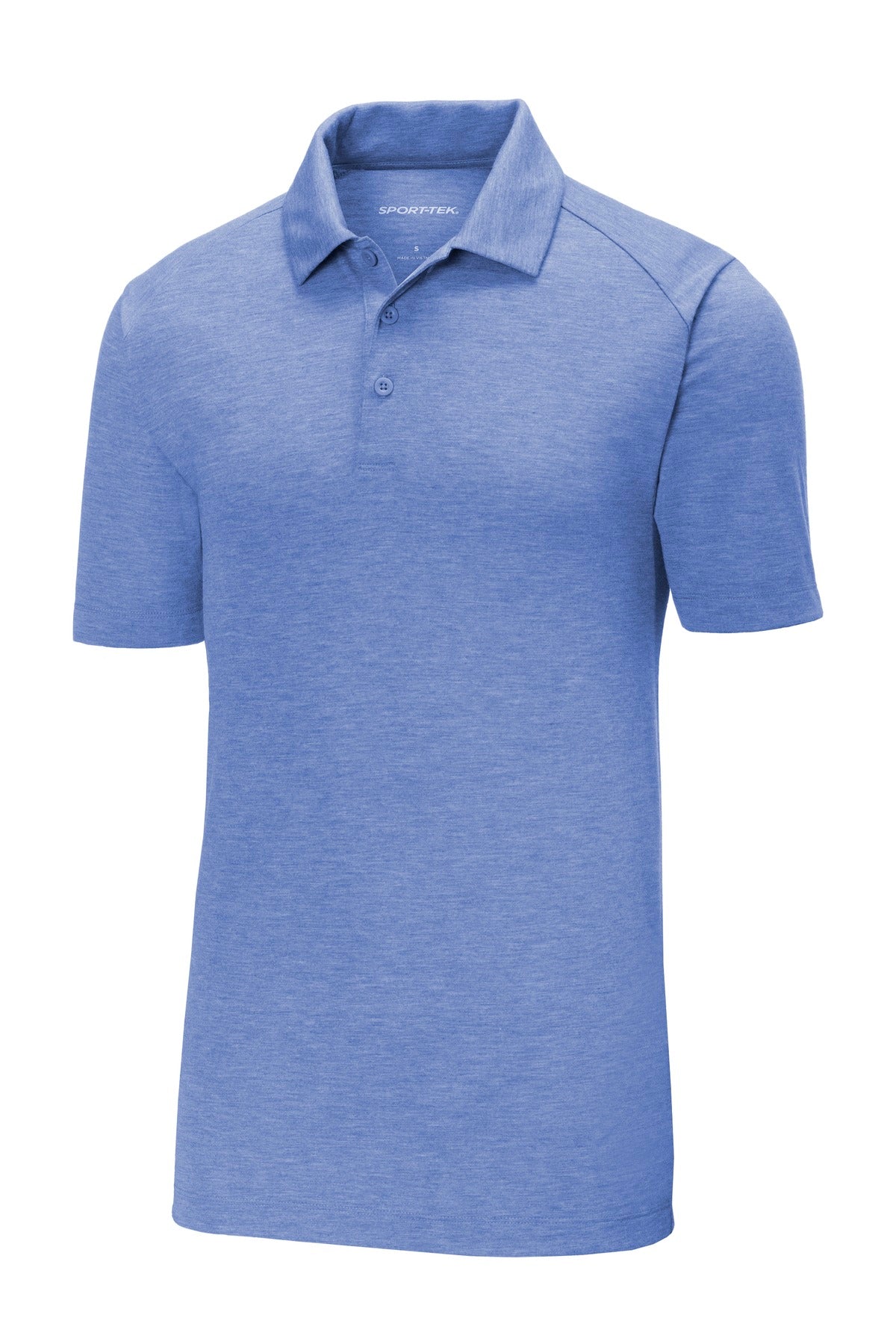 Sport-Tek  PosiCharge  Tri-Blend Wicking Polo. ST405 True Royal Heather