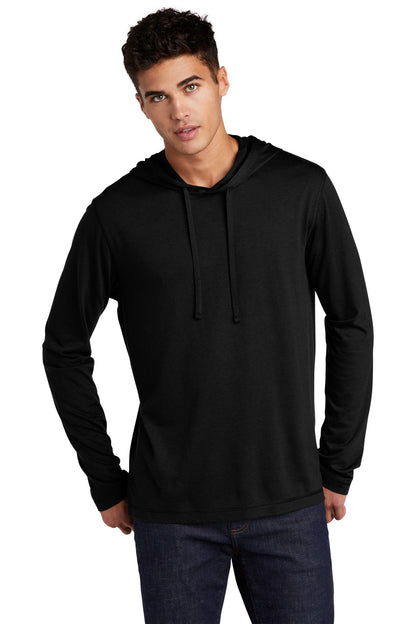 Sport-Tek  PosiCharge  Tri-Blend Wicking Long Sleeve Hoodie ST406 Black Triad Solid