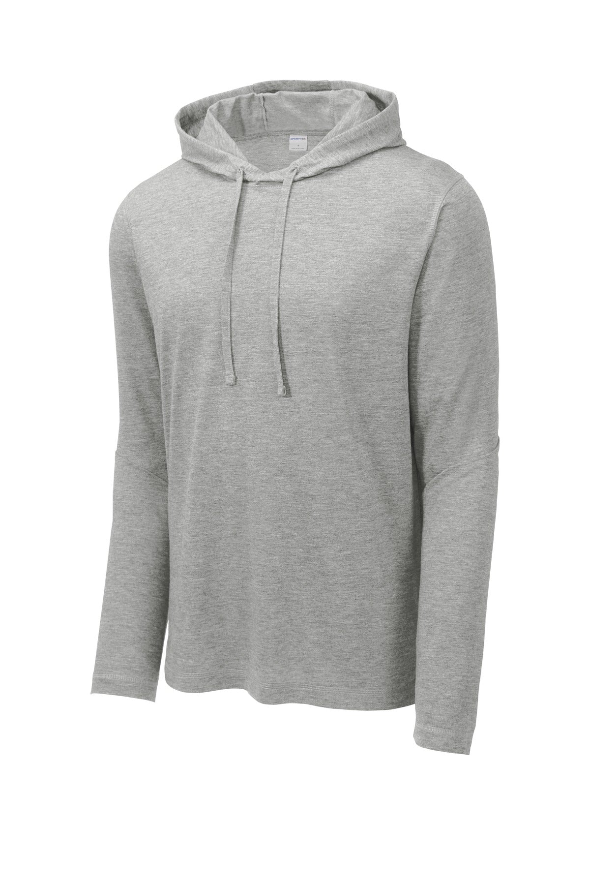 Sport-Tek  PosiCharge  Tri-Blend Wicking Long Sleeve Hoodie ST406 Light Grey Heather