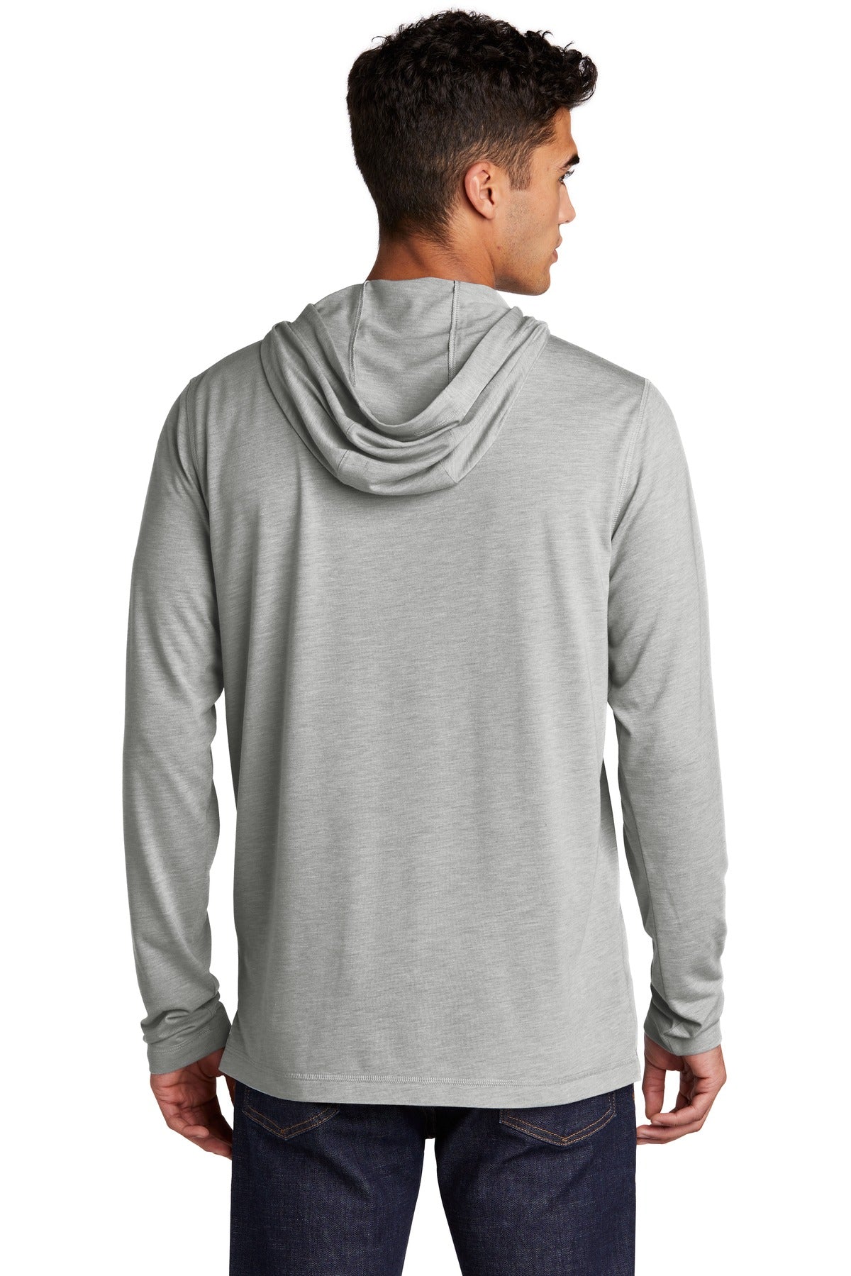 Sport-Tek  PosiCharge  Tri-Blend Wicking Long Sleeve Hoodie ST406 Light Grey Heather