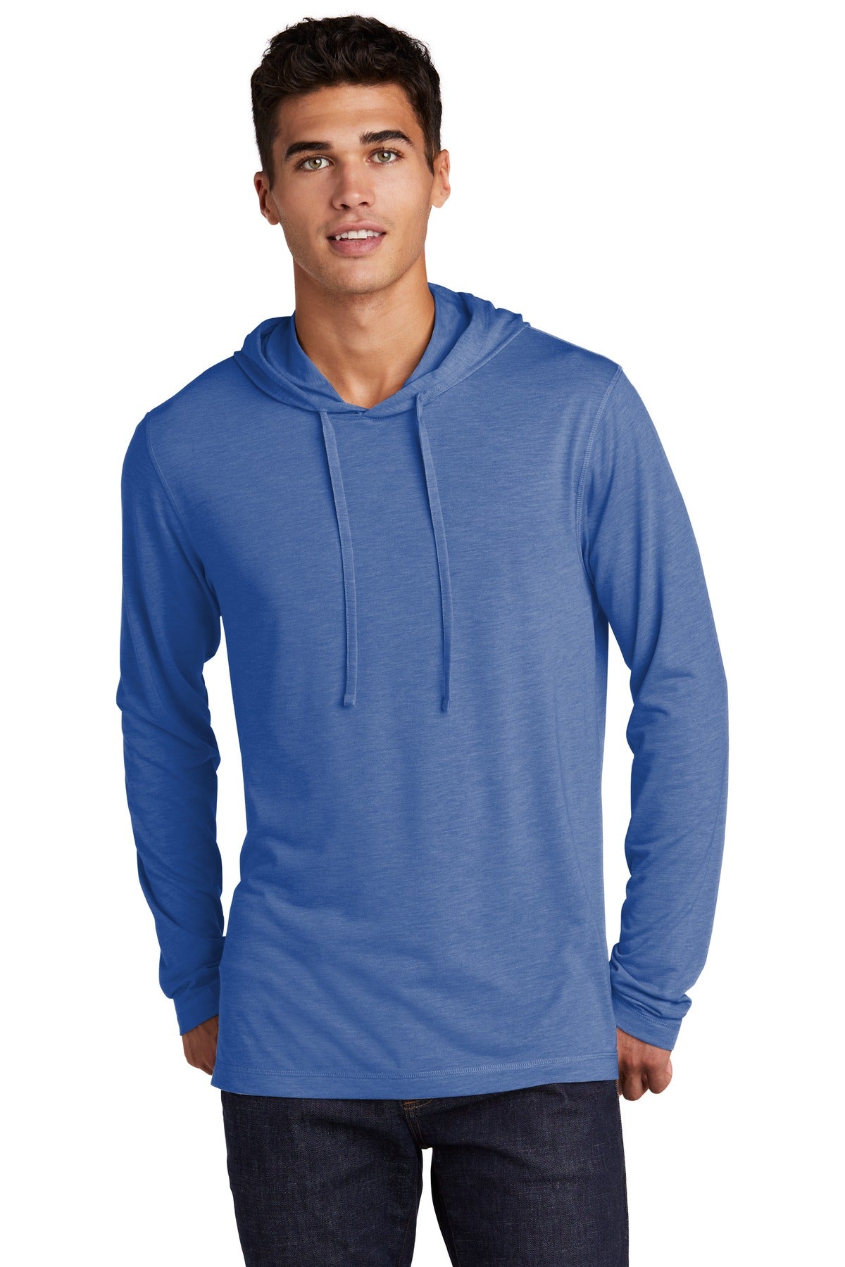 Sport-Tek  PosiCharge  Tri-Blend Wicking Long Sleeve Hoodie ST406 True Royal Heather