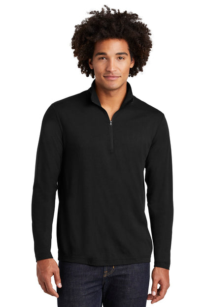 Sport-Tek  PosiCharge  Tri-Blend Wicking 1/4-Zip Pullover. ST407 Black Triad Solid
