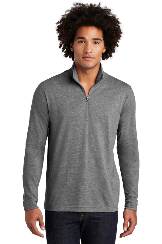 Sport-Tek  PosiCharge  Tri-Blend Wicking 1/4-Zip Pullover. ST407 Dark Grey Heather