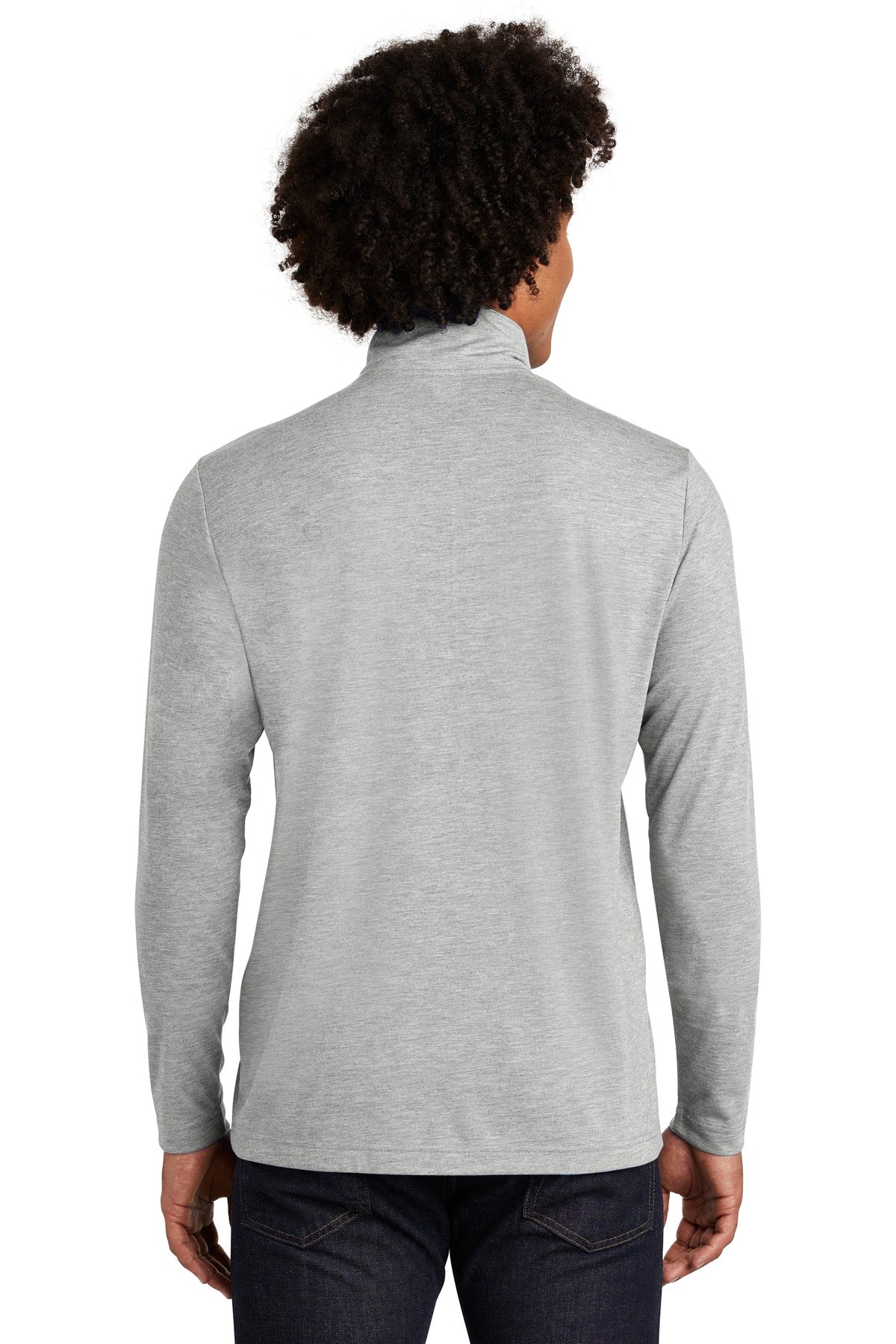 Sport-Tek  PosiCharge  Tri-Blend Wicking 1/4-Zip Pullover. ST407 Light Grey Heather