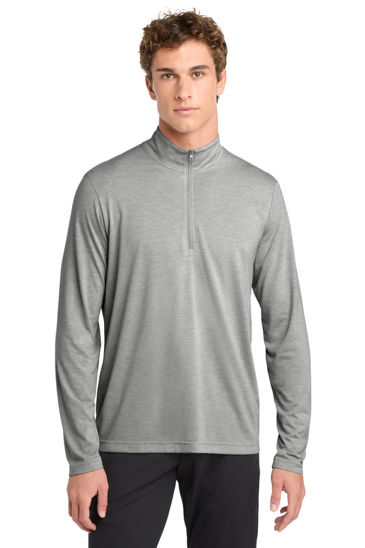 Sport-Tek PosiCharge Tri-Blend Wicking 1/4-Zip Pullover ST407 Light Grey Heather