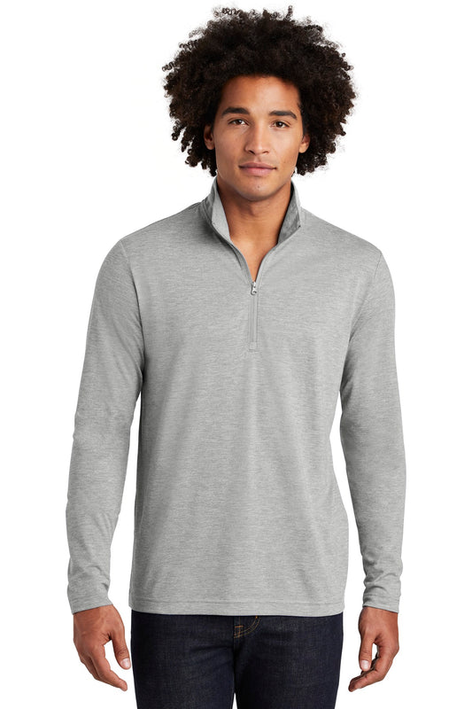 Sport-Tek  PosiCharge  Tri-Blend Wicking 1/4-Zip Pullover. ST407 Light Grey Heather