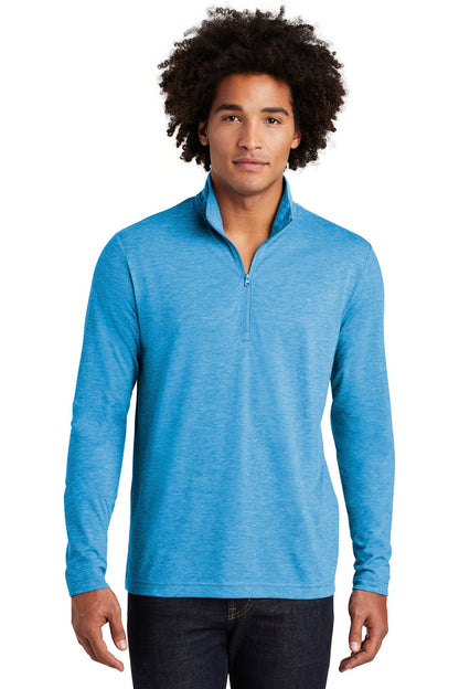 Sport-Tek  PosiCharge  Tri-Blend Wicking 1/4-Zip Pullover. ST407 Pond Blue Heather