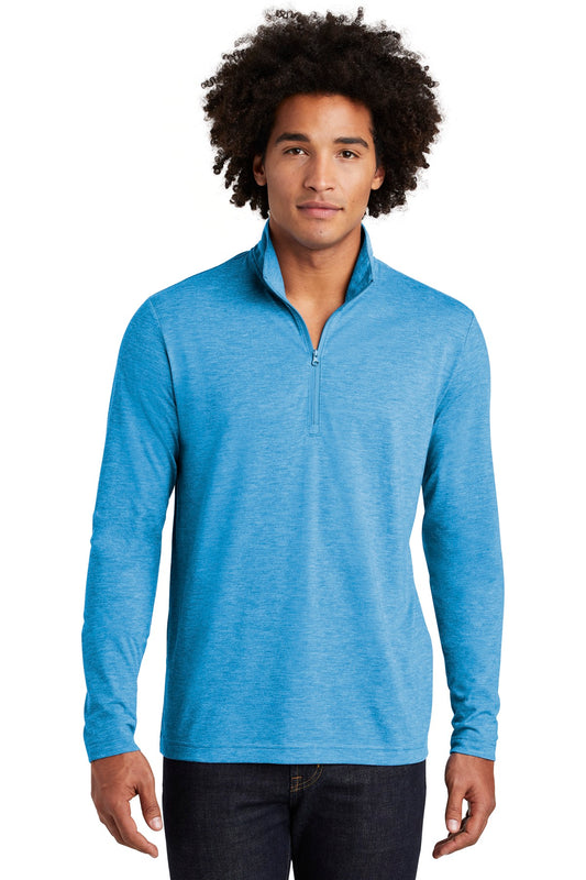 Sport-Tek  PosiCharge  Tri-Blend Wicking 1/4-Zip Pullover. ST407 Pond Blue Heather