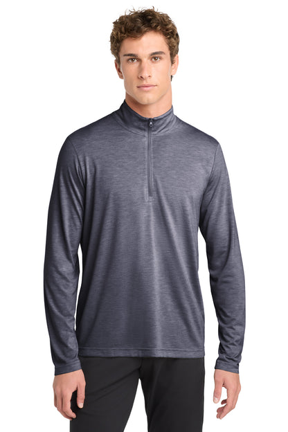 Sport-Tek PosiCharge Tri-Blend Wicking 1/4-Zip Pullover ST407 True Navy Heather