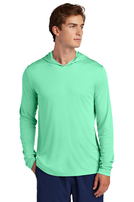 Sport-Tek Posi-UV Pro Long Sleeve Hoodie ST420LSH Bright Seafoam