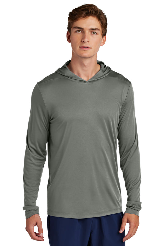 Sport-Tek Posi-UV Pro Long Sleeve Hoodie ST420LSH Dark Smoke Grey
