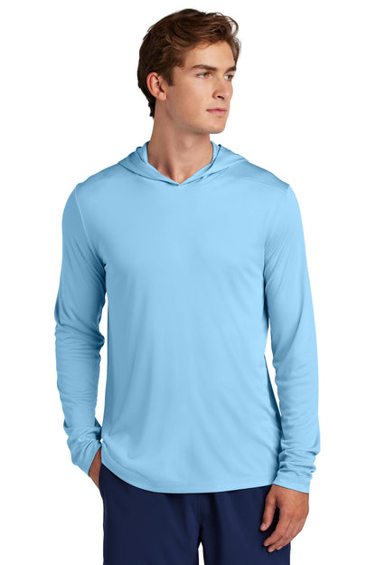 Sport-Tek Posi-UV Pro Long Sleeve Hoodie ST420LSH Light Blue