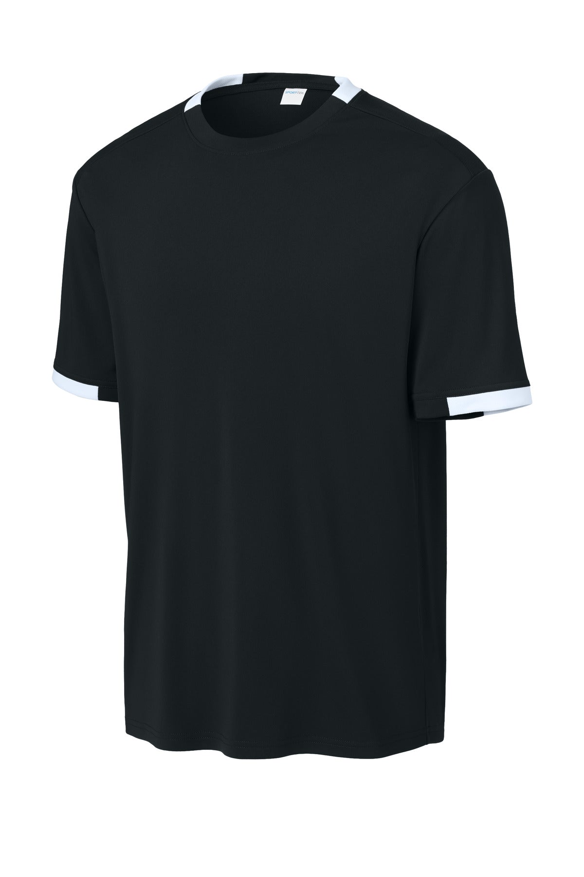 Sport-Tek Club Short Sleeve Crew ST440 Black/ White