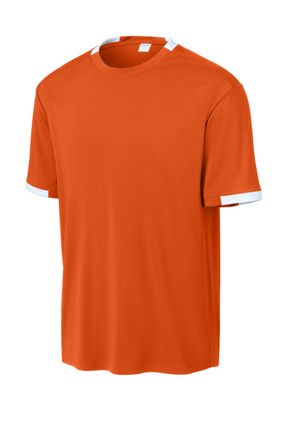 Sport-Tek Club Short Sleeve Crew ST440 Deep Orange/ White