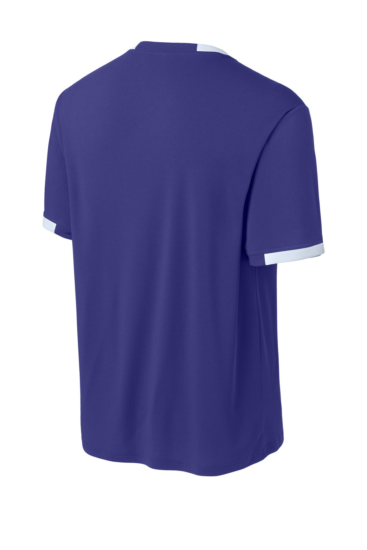 Sport-Tek Club Short Sleeve Crew ST440 Purple/ White