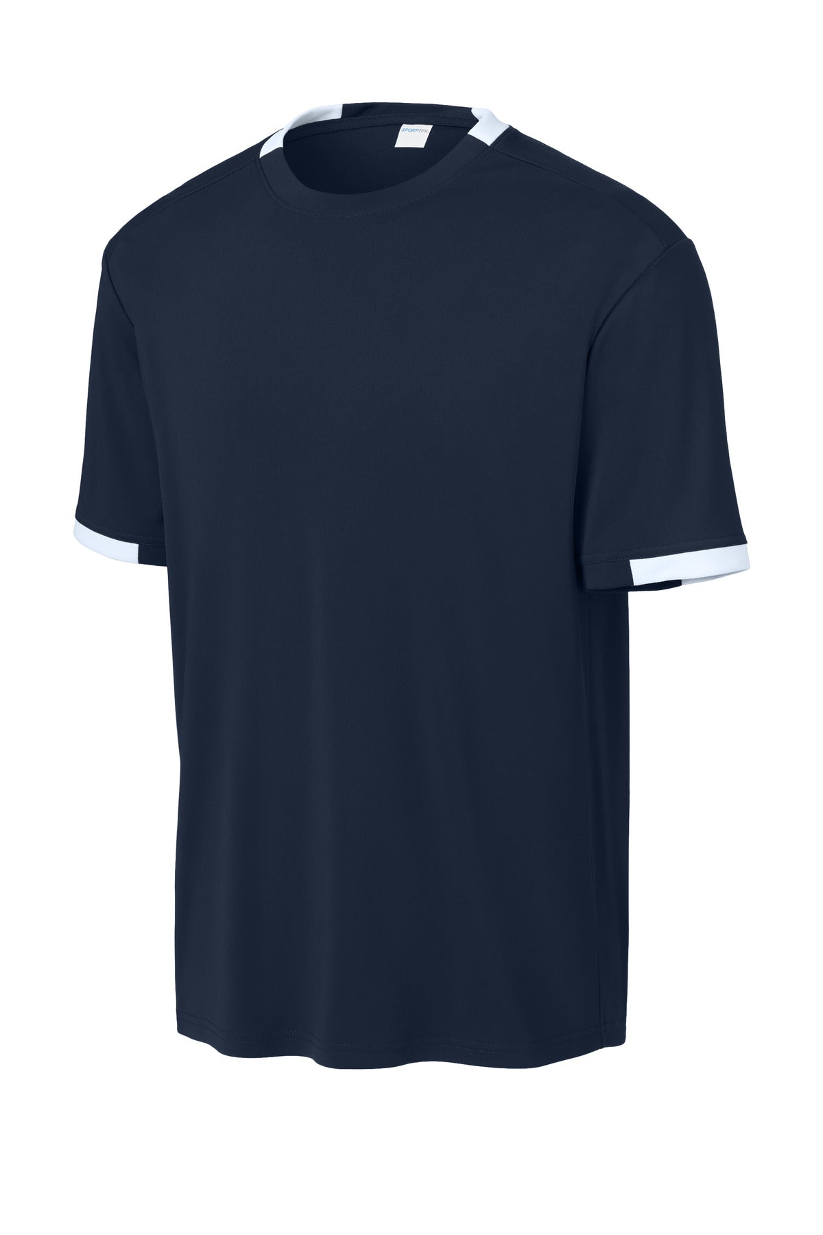 Sport-Tek Club Short Sleeve Crew ST440 True Navy/ White