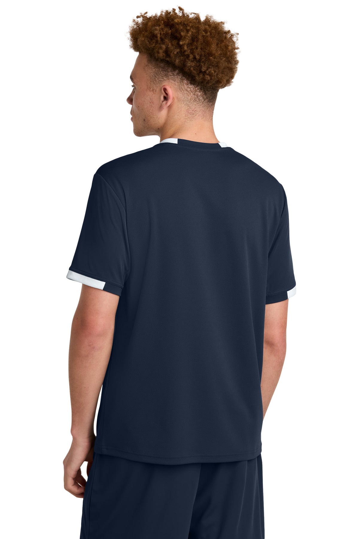 Sport-Tek Club Short Sleeve Crew ST440 True Navy/ White