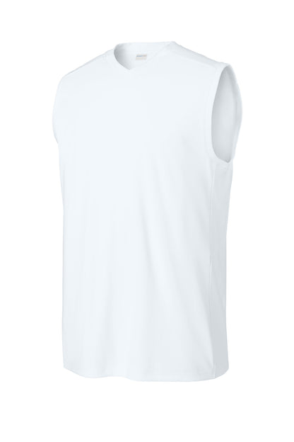 Sport-Tek Club Sleeveless V-Neck ST441 White/ White