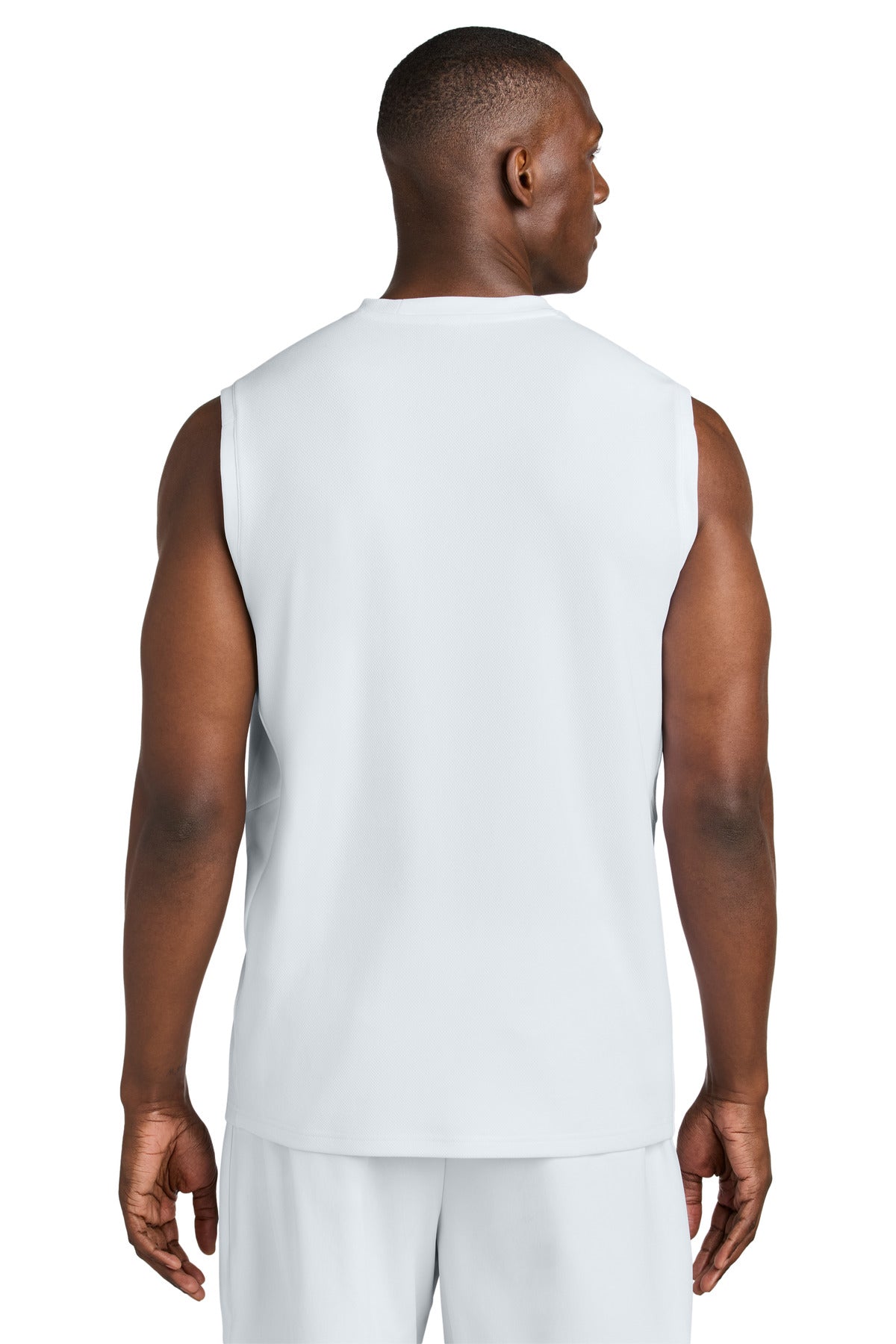 Sport-Tek Club Sleeveless V-Neck ST441 White/ White