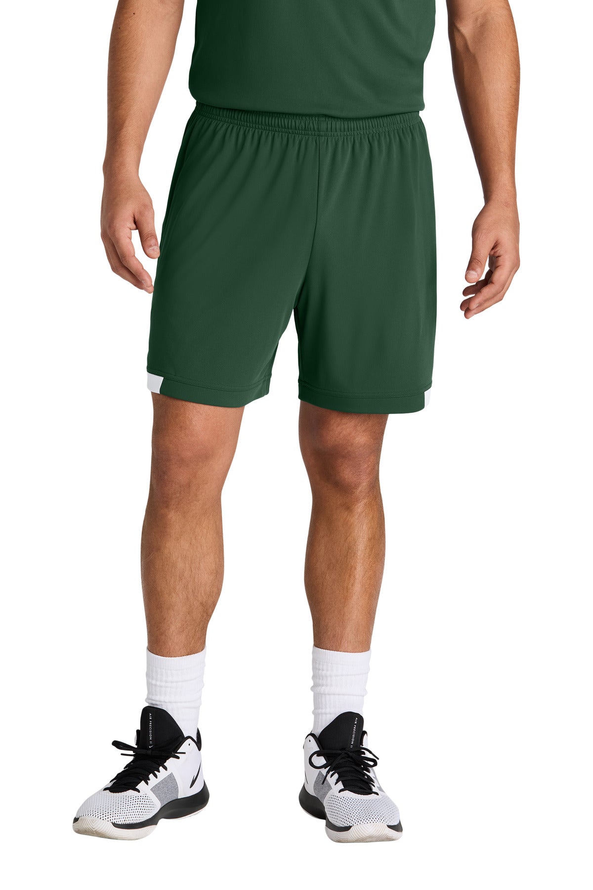 Sport-Tek Club 7 Short ST442 Forest Green/ White
