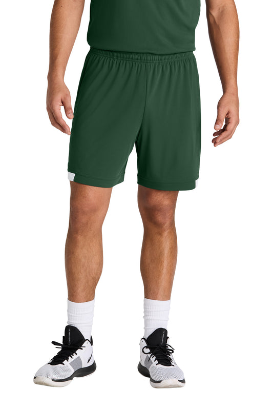 Sport-Tek Club 7 Short ST442 Forest Green/ White