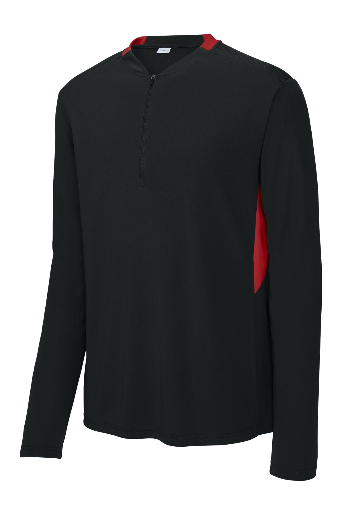 Sport-Tek Club 1/4-Zip Pullover ST443 Black/ Deep Red