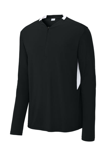 Sport-Tek Club 1/4-Zip Pullover ST443 Black/ White