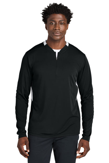 Sport-Tek Club 1/4-Zip Pullover ST443 Black/ White