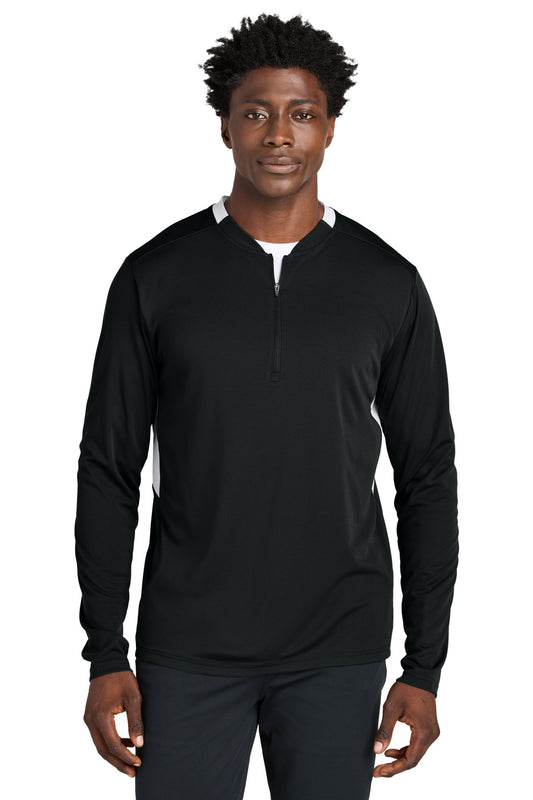 Sport-Tek Club 1/4-Zip Pullover ST443 Black/ White