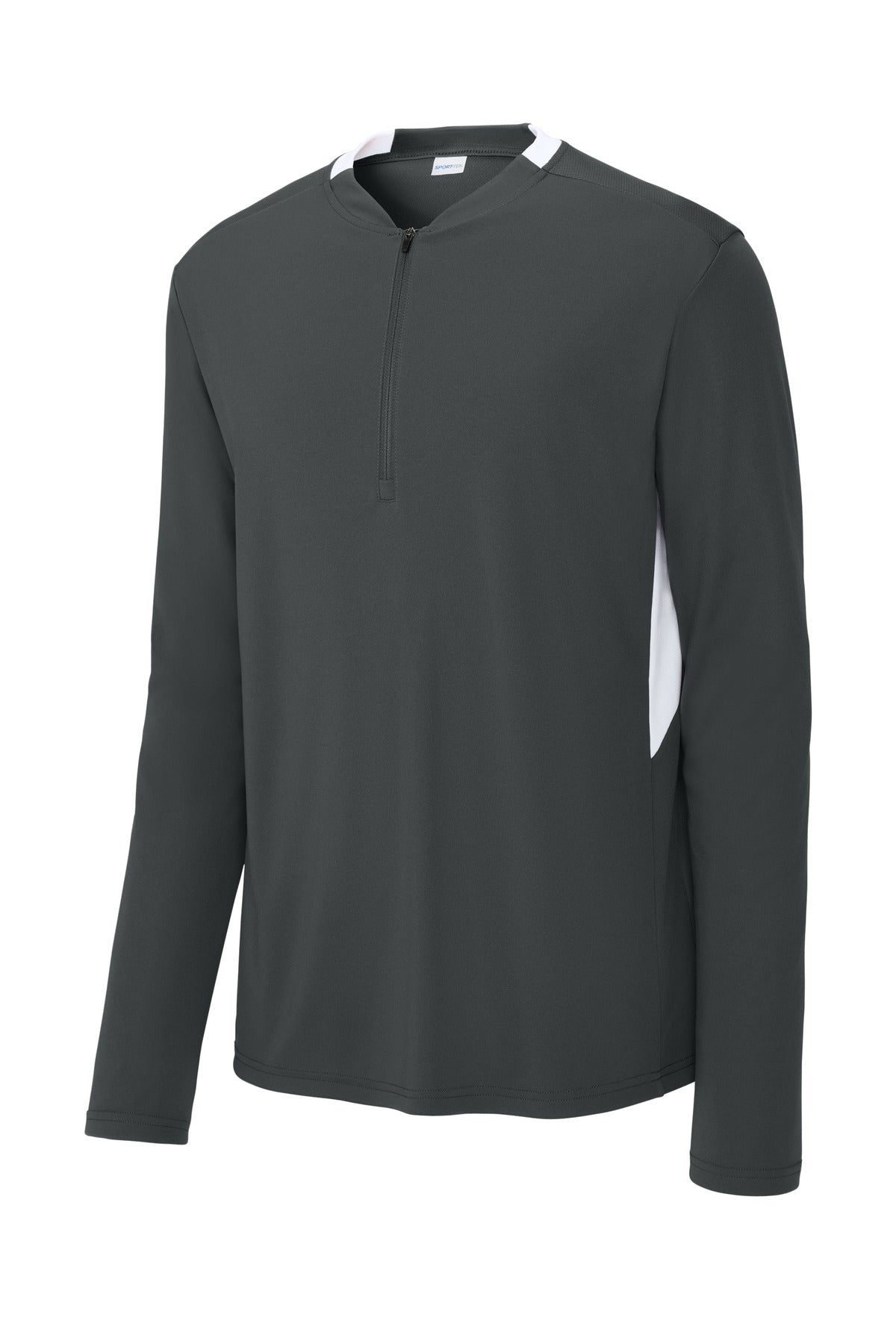 Sport-Tek Club 1/4-Zip Pullover ST443 Iron Grey/ White