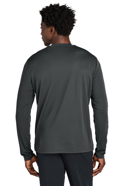 Sport-Tek Club 1/4-Zip Pullover ST443 Iron Grey/ White