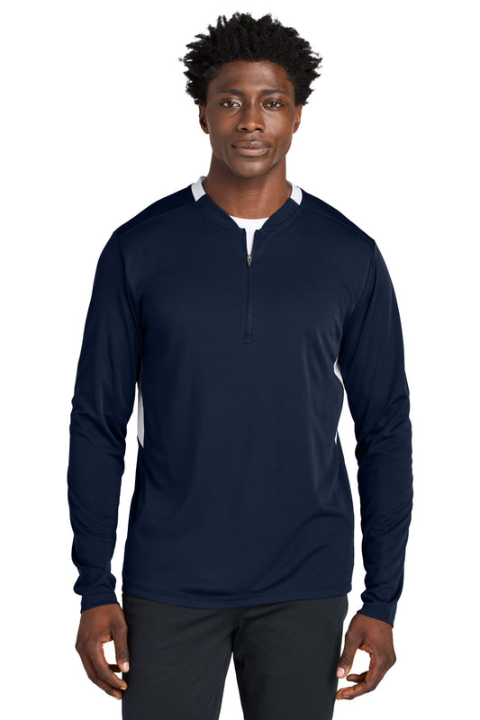 Sport-Tek Club 1/4-Zip Pullover ST443 True Navy/ White