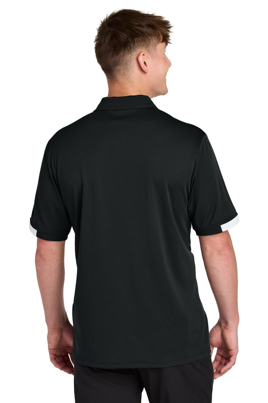 Sport-Tek Club Colorblock Polo ST444 Black/ White